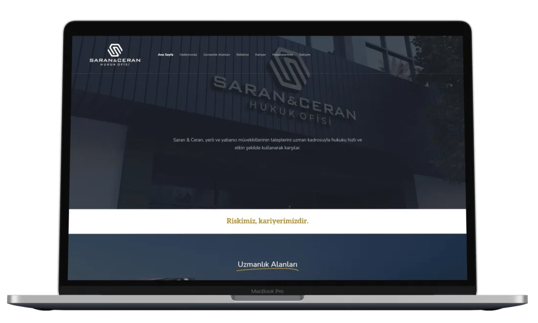 8 Yazılım tarafından hazırlanan avukat web sitesi tasarımının masaüstü görünümü